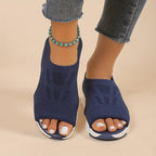 KARA - GEHAKTE SLIP-ON OPEN-TOE HAKKEN