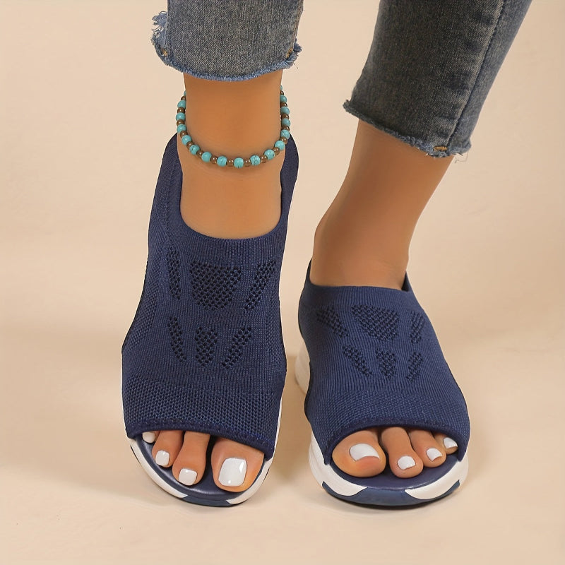 KARA - GEHAKTE SLIP-ON OPEN-TOE HAKKEN
