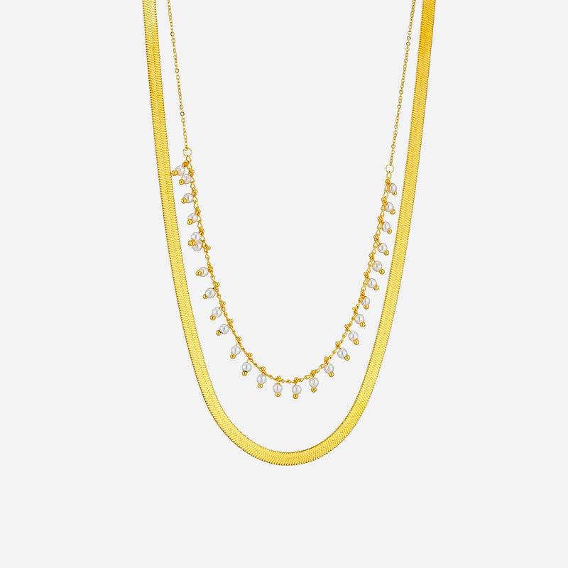 Marizanne | Luxe Slangen Choker & Parel Sieraad Set