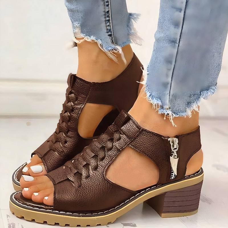 ODELIA - LEEREN SANDALEN