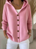 Darienne™ | Gebreide Cardigan met Kap en Knopen
