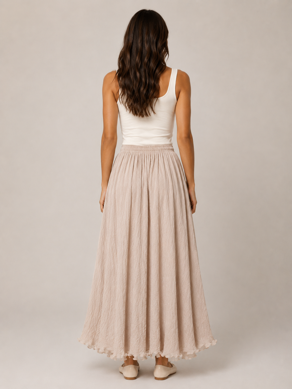 Pomona - Dames Maxi-rok Met A-lijn En Linnenmix