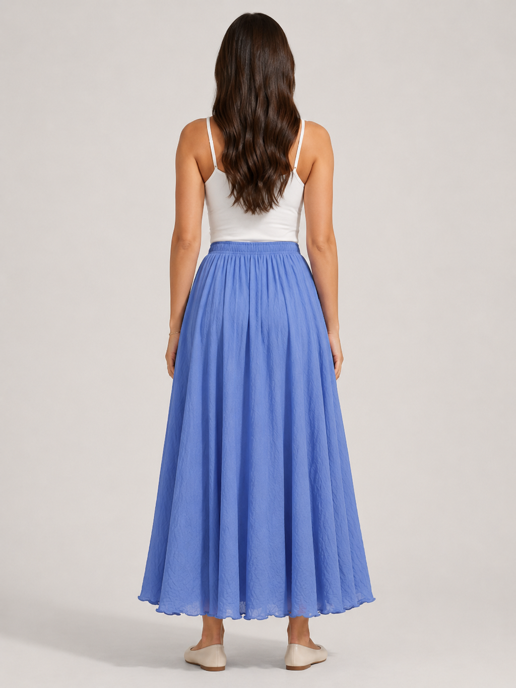 Pomona - Dames Maxi-rok Met A-lijn En Linnenmix