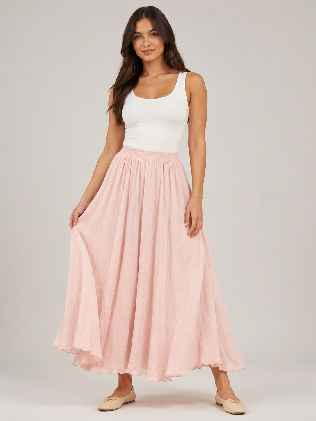 Pomona - Dames Maxi-rok Met A-lijn En Linnenmix