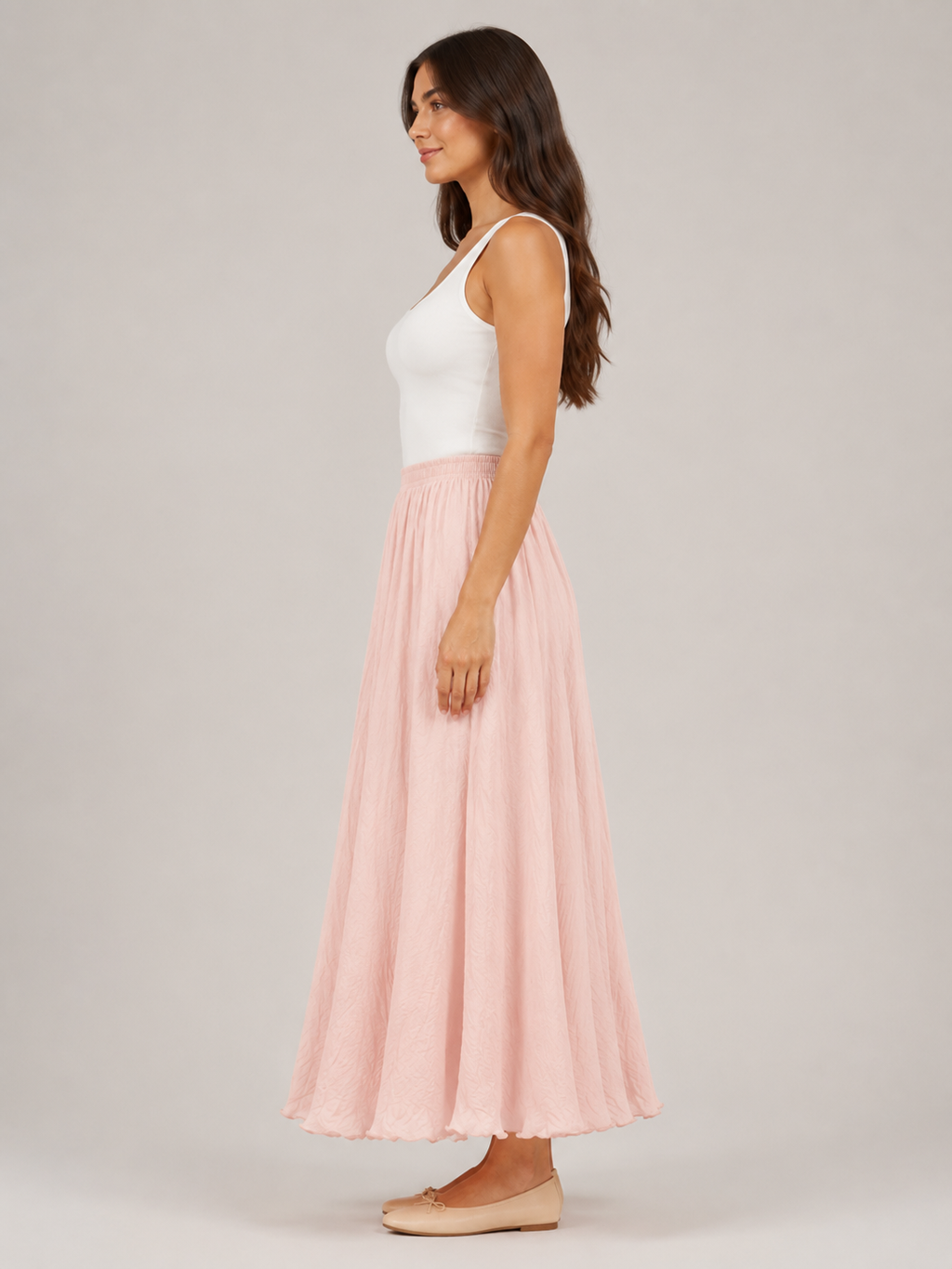 Pomona - Dames Maxi-rok Met A-lijn En Linnenmix