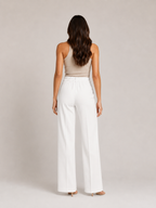 Pierrette - Dames high-waist pantalon met wijde rechte pijpen
