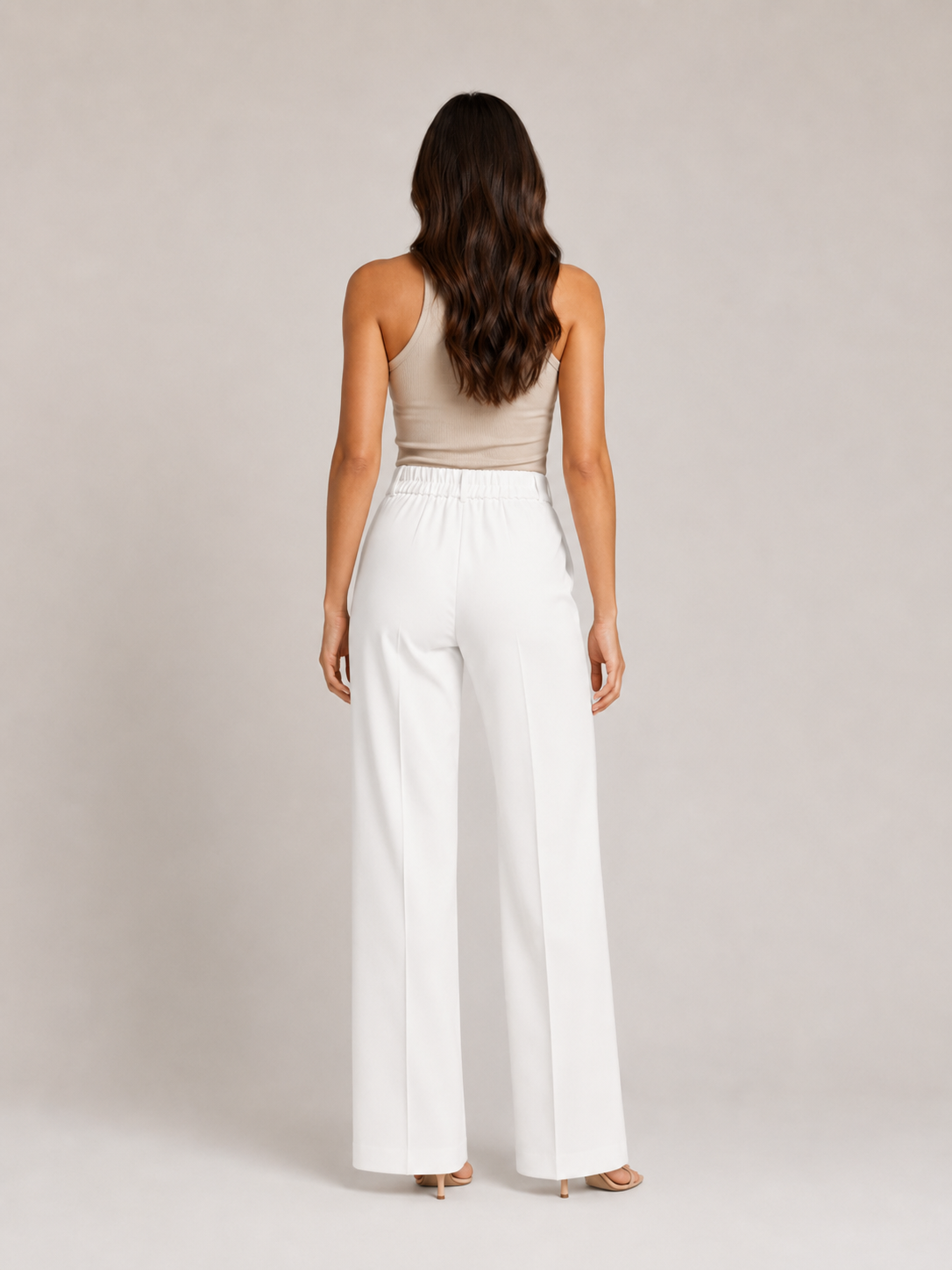 Pierrette - Dames high-waist pantalon met wijde rechte pijpen