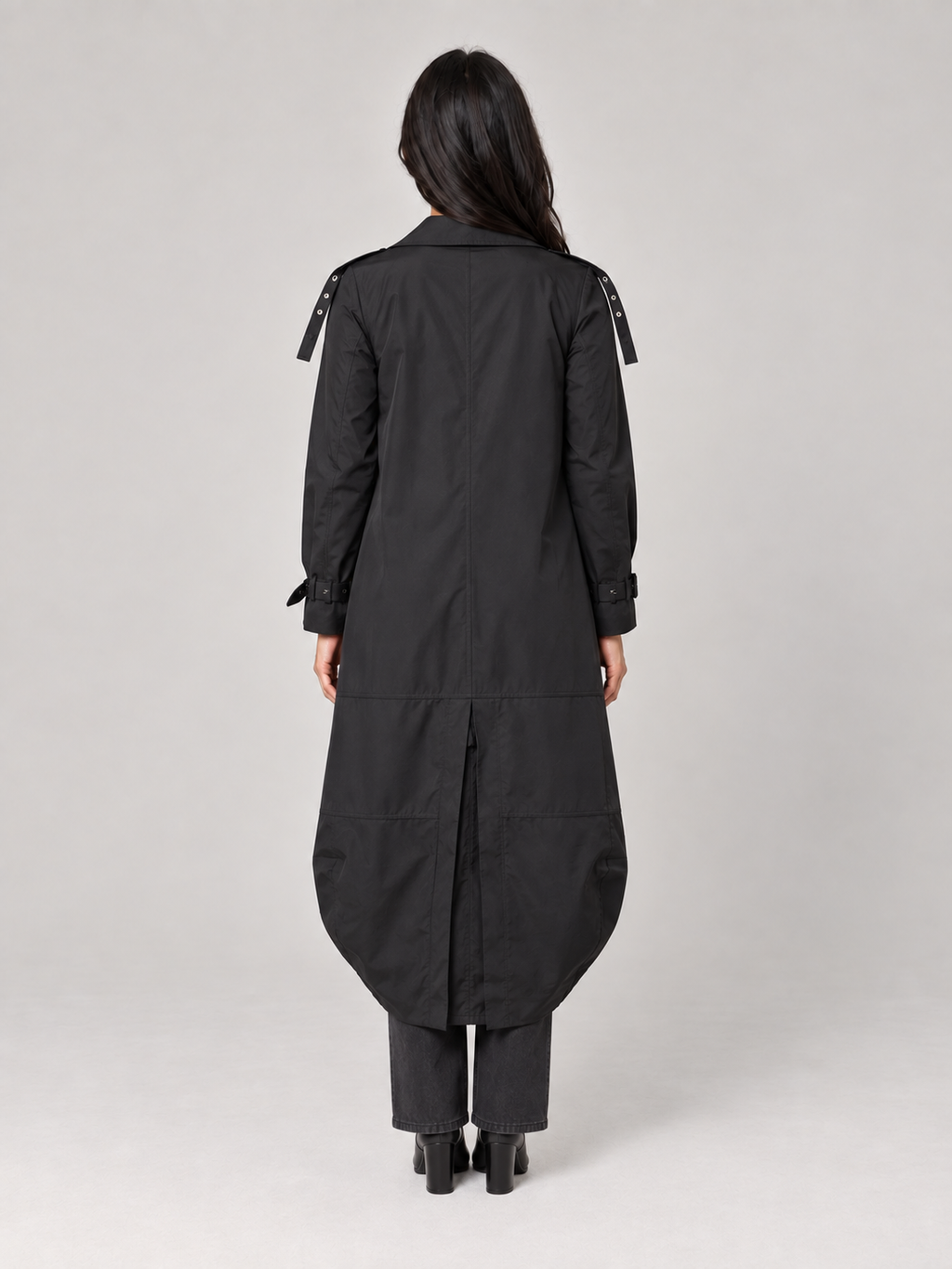 Fleura - Middellange trenchcoat met revers en ceintuur