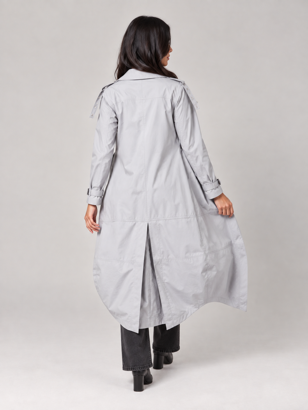 Fleura - Middellange trenchcoat met revers en ceintuur