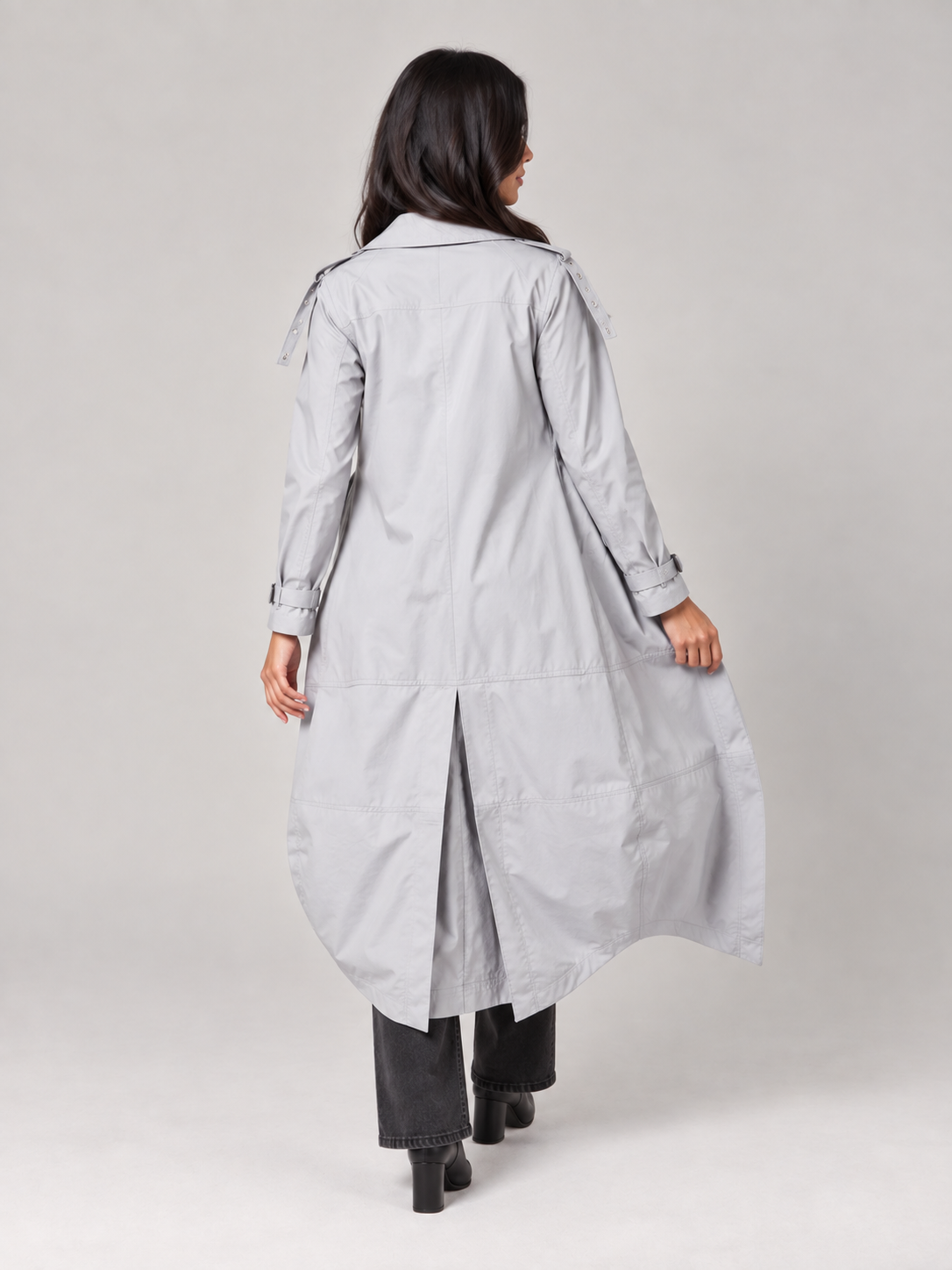 Fleura - Middellange trenchcoat met revers en ceintuur