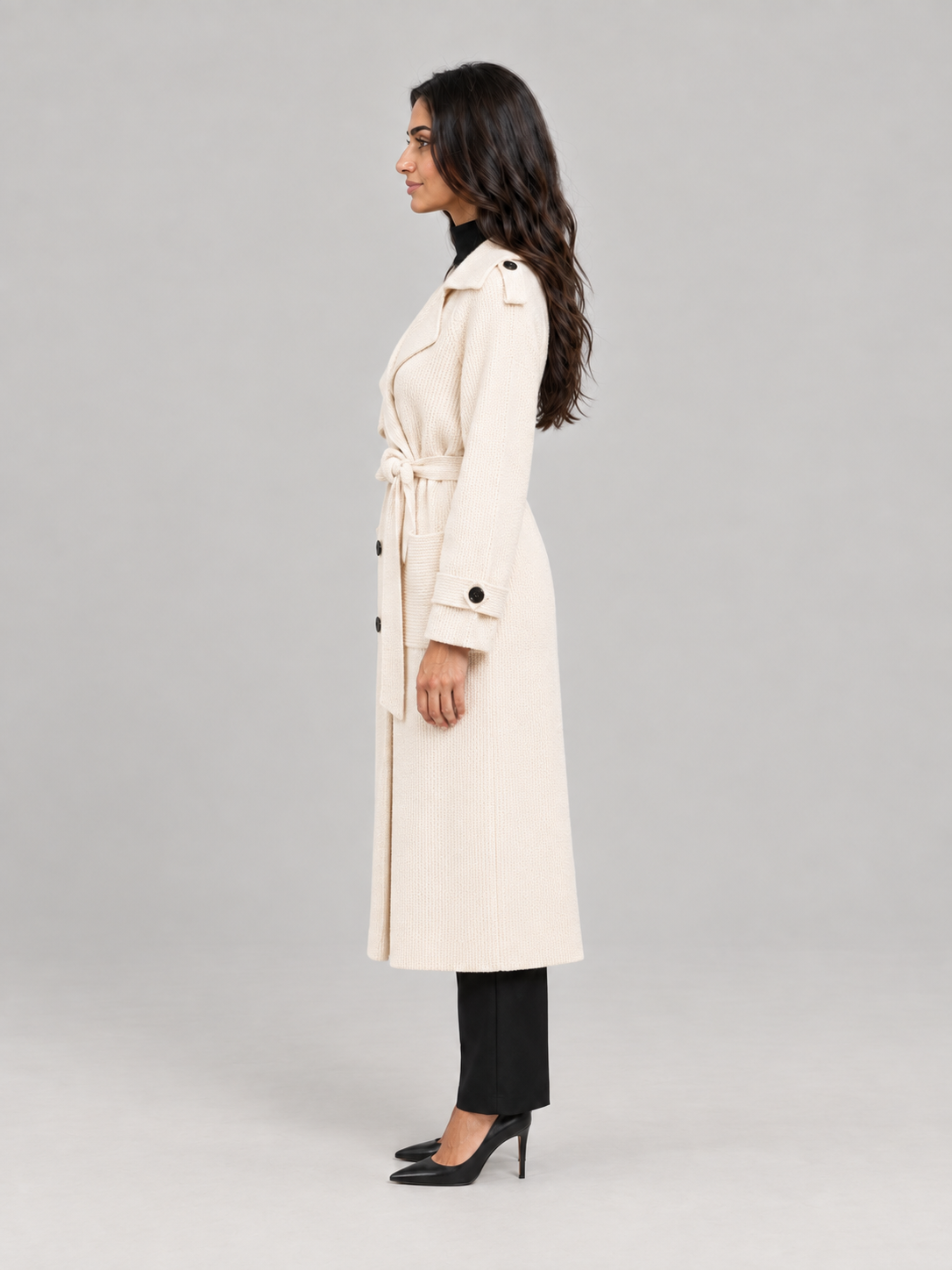 Sylvie - Premium gebreide trenchcoat met ceintuur