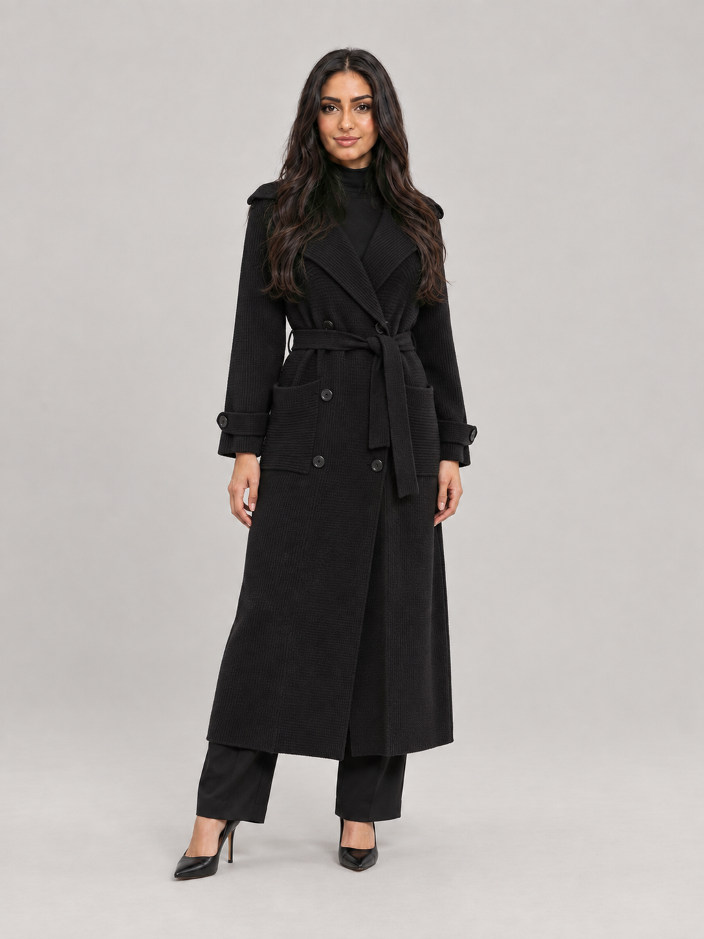 Sylvie - Premium gebreide trenchcoat met ceintuur