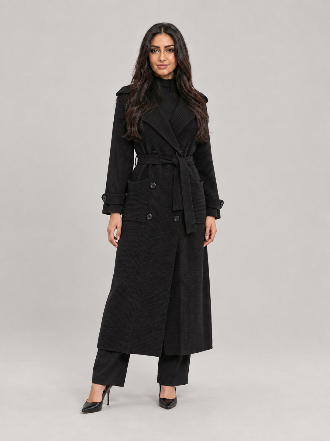 Sylvie - Premium gebreide trenchcoat met ceintuur