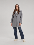 Julia - Oversized dames jas met capuchon en knoopsluiting