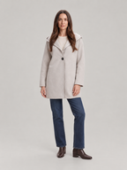 Julia - Oversized dames jas met capuchon en knoopsluiting