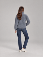 Eline - Dames teddy jas met rits en opstaande kraag