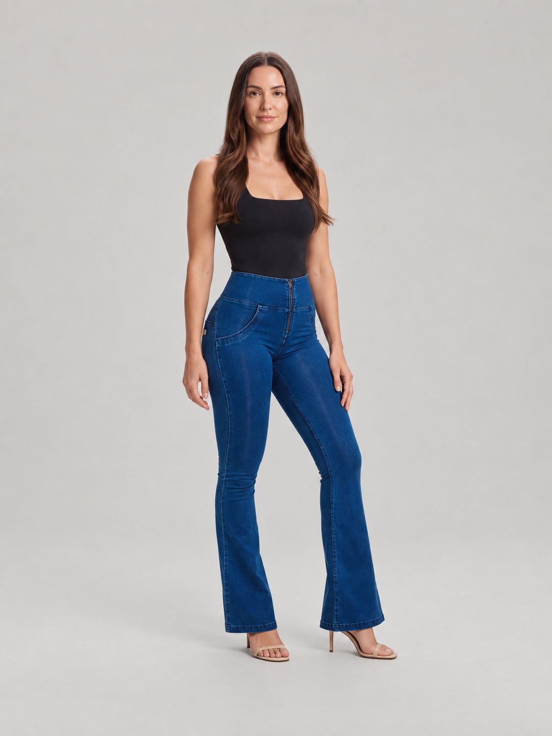 Veerle - Dames flared jeans met hoge taille en shaping pasvorm