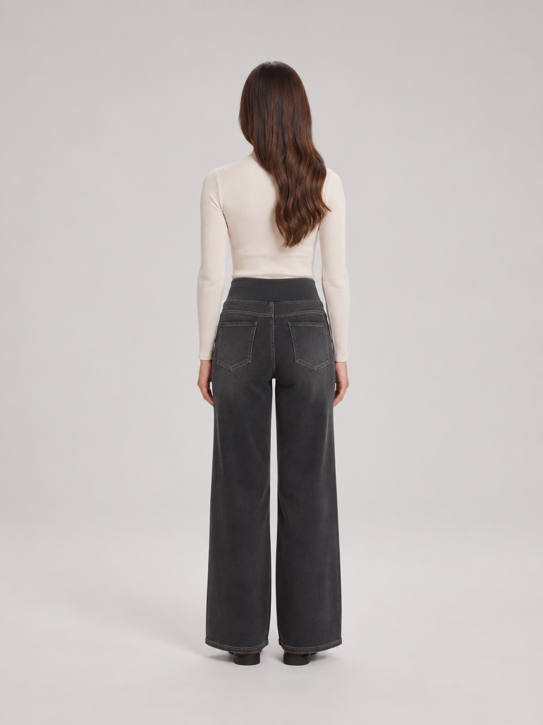 Elin - Dames high-waist wide-leg stretch jeans