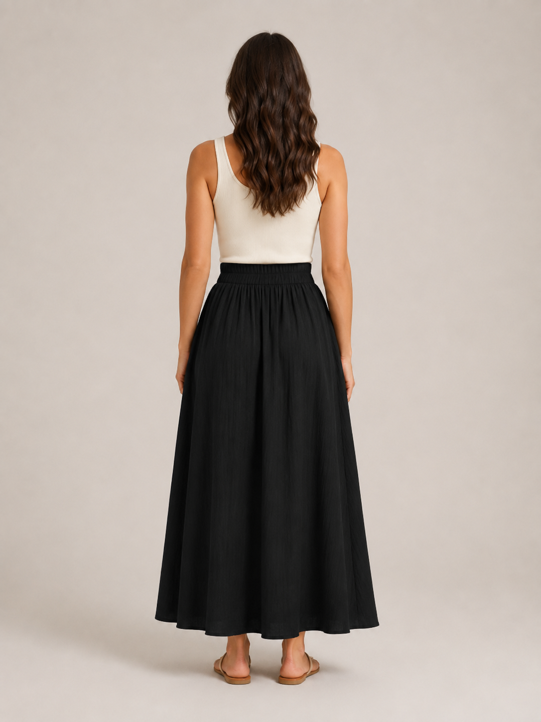 Tarelia - Damesculotte met elastische taille en extra wijde pijpen
