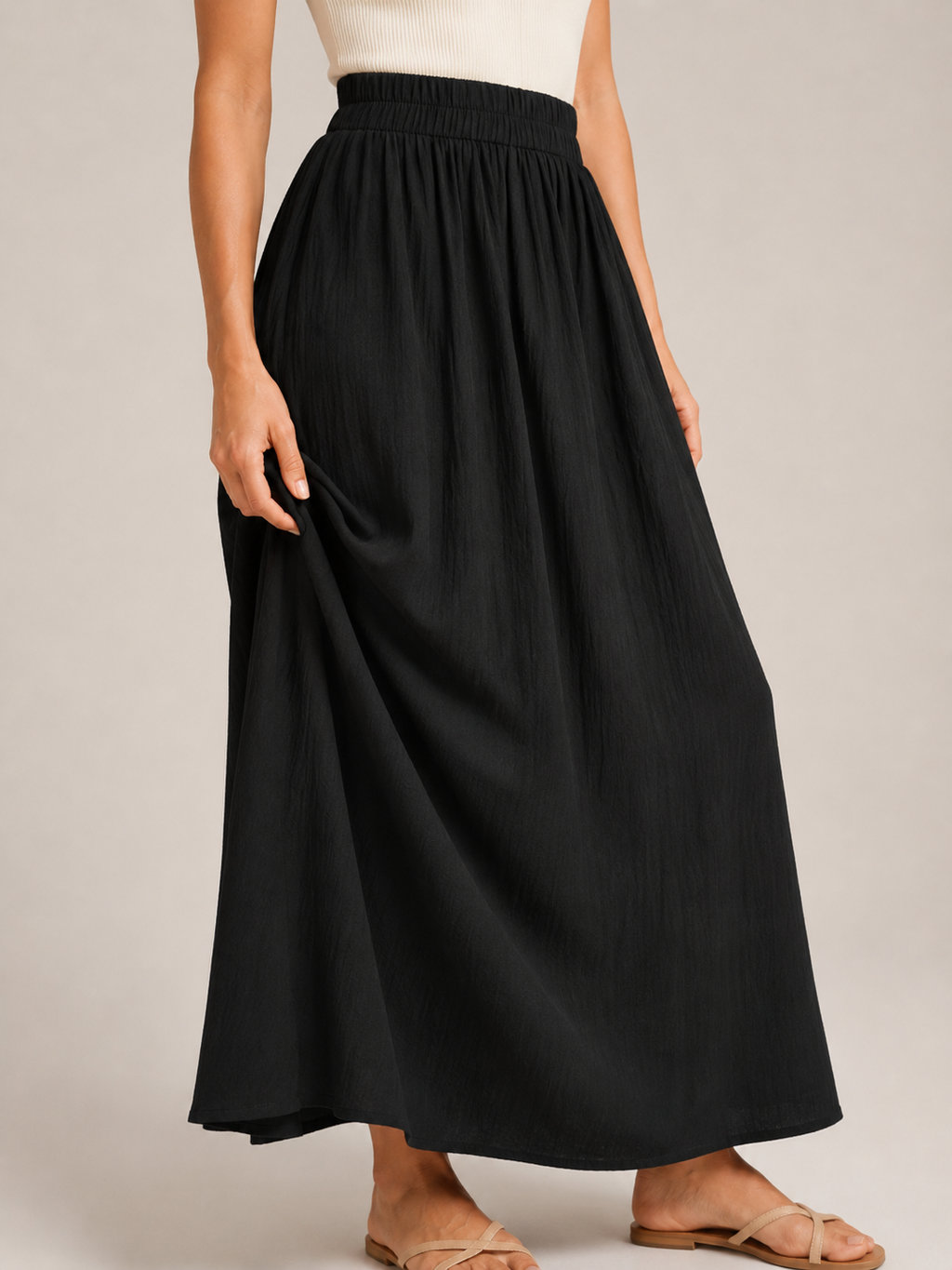 Tarelia - Damesculotte met elastische taille en extra wijde pijpen