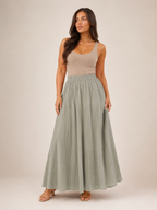 Tarelia - Damesculotte met elastische taille en extra wijde pijpen