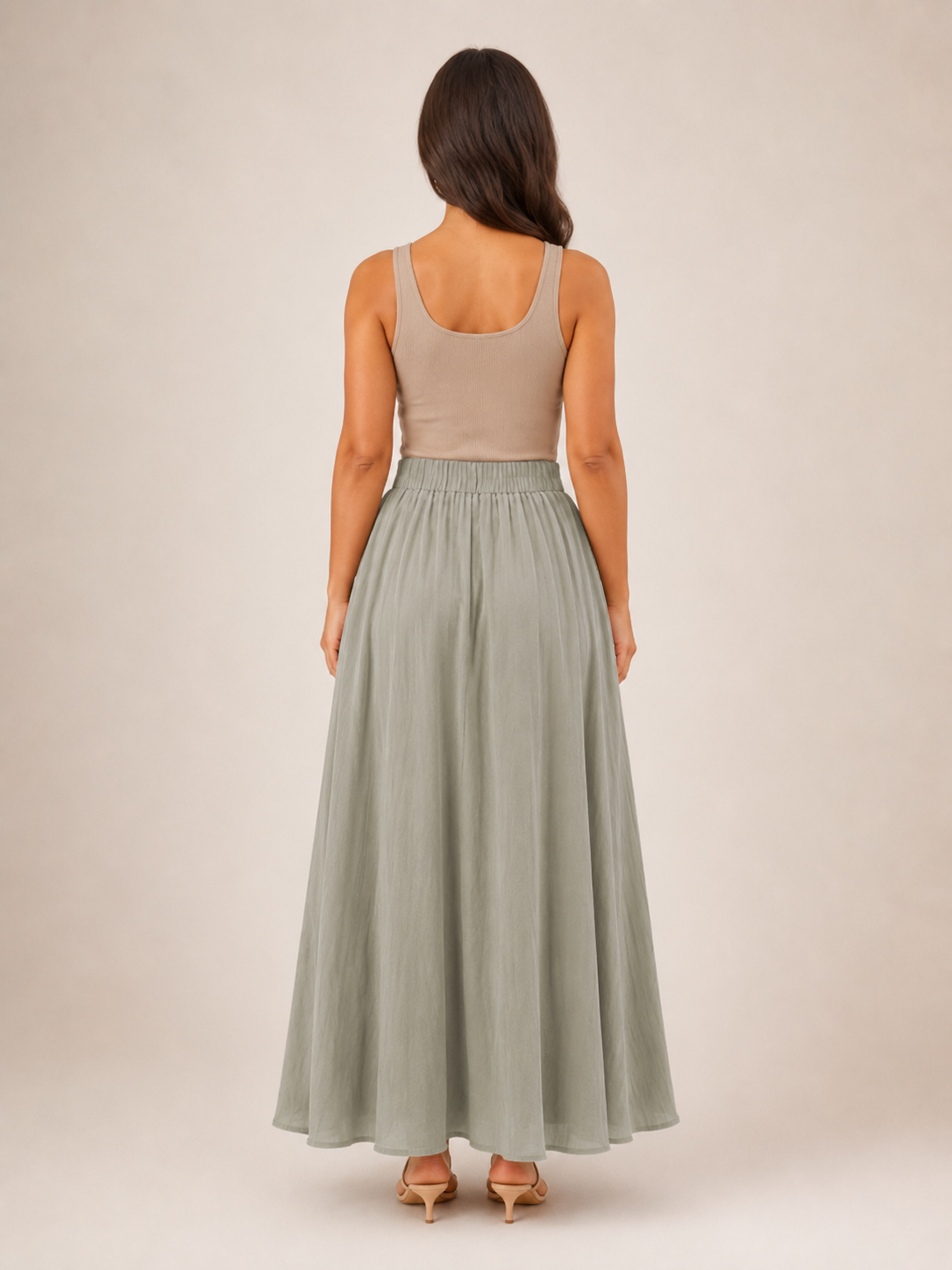 Tarelia - Damesculotte met elastische taille en extra wijde pijpen
