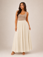 Tarelia - Damesculotte met elastische taille en extra wijde pijpen
