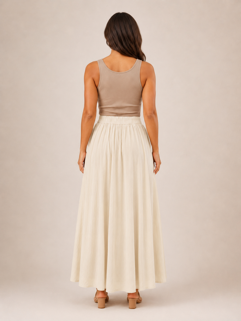 Tarelia - Damesculotte met elastische taille en extra wijde pijpen