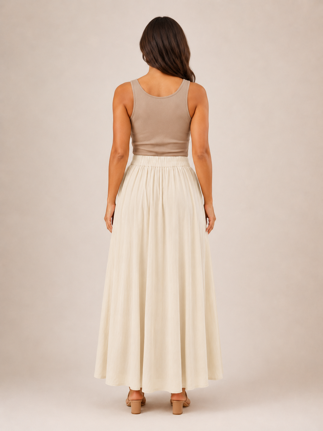 Tarelia - Damesculotte met elastische taille en extra wijde pijpen