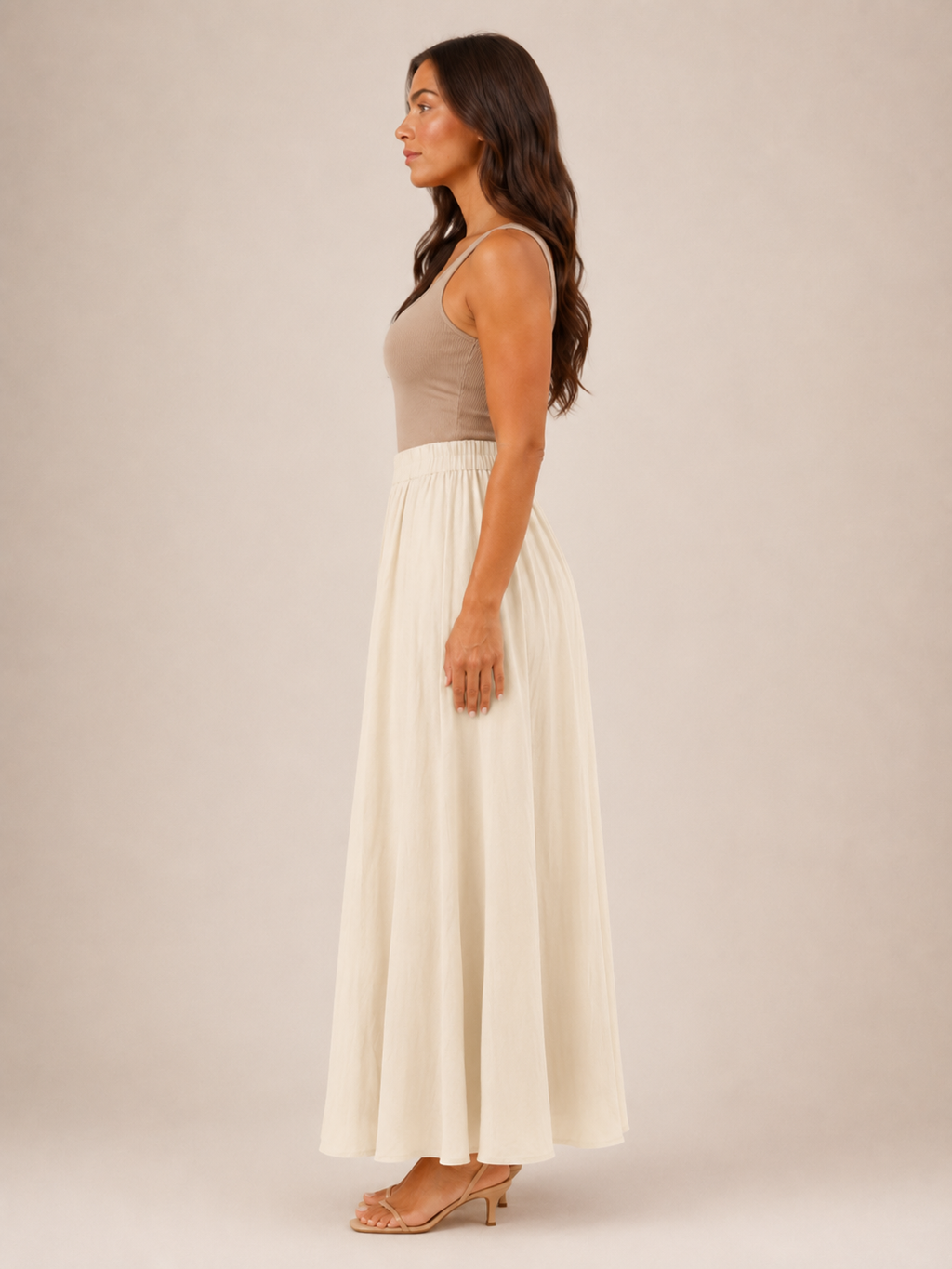 Tarelia - Damesculotte met elastische taille en extra wijde pijpen