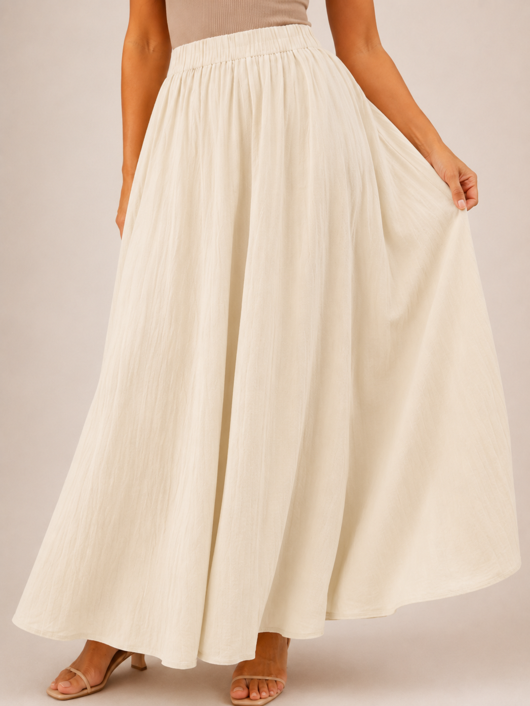 Tarelia - Damesculotte met elastische taille en extra wijde pijpen