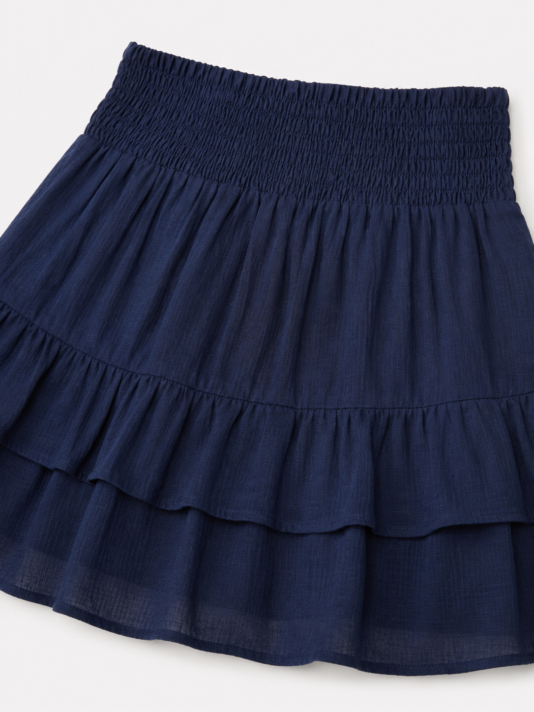 Pietra - Dames Zomerrok Met Kant, Ruches En Elastische Taille