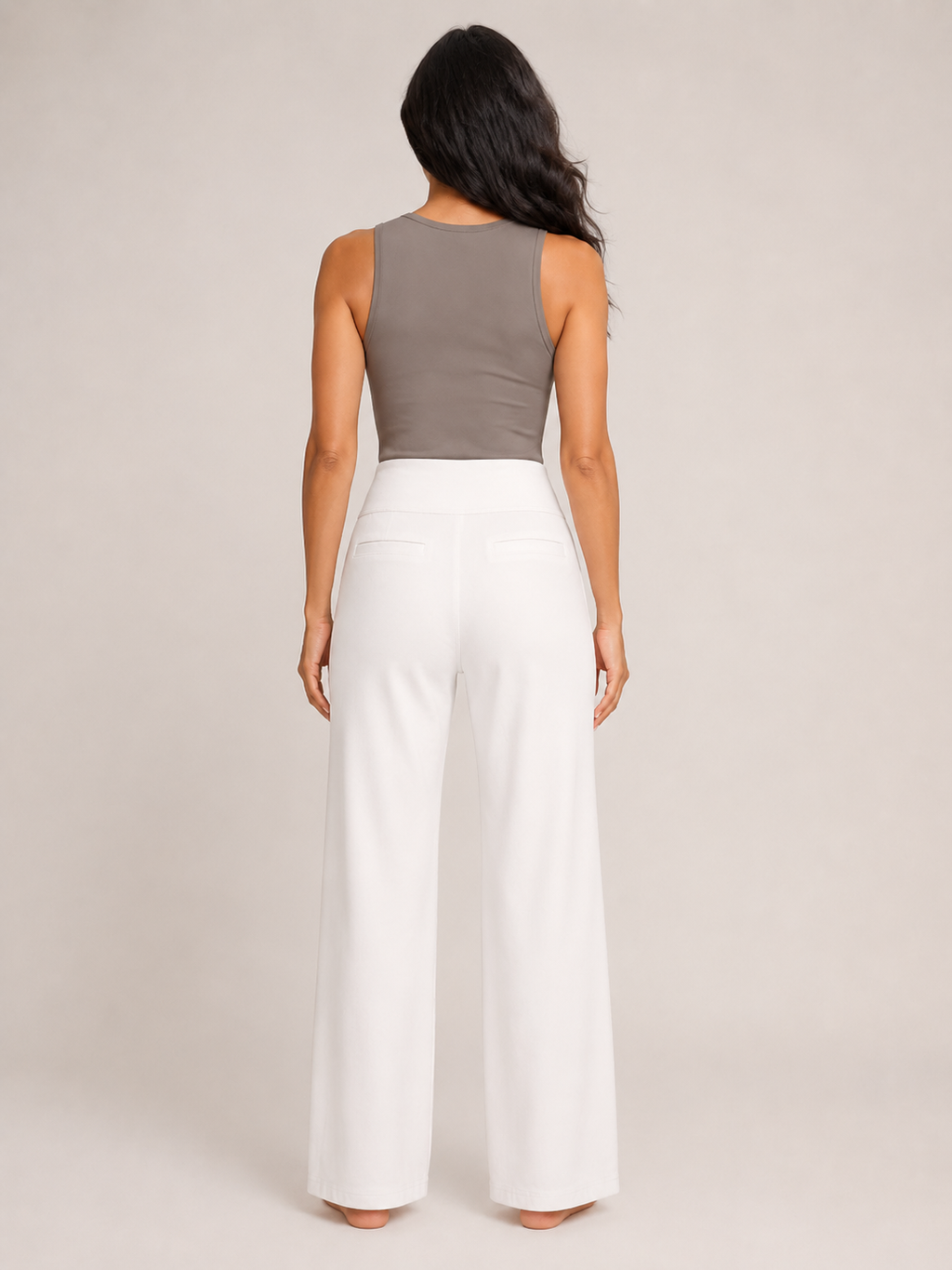 Pravina - Dames comfortbroek met stretch en brede tailleband
