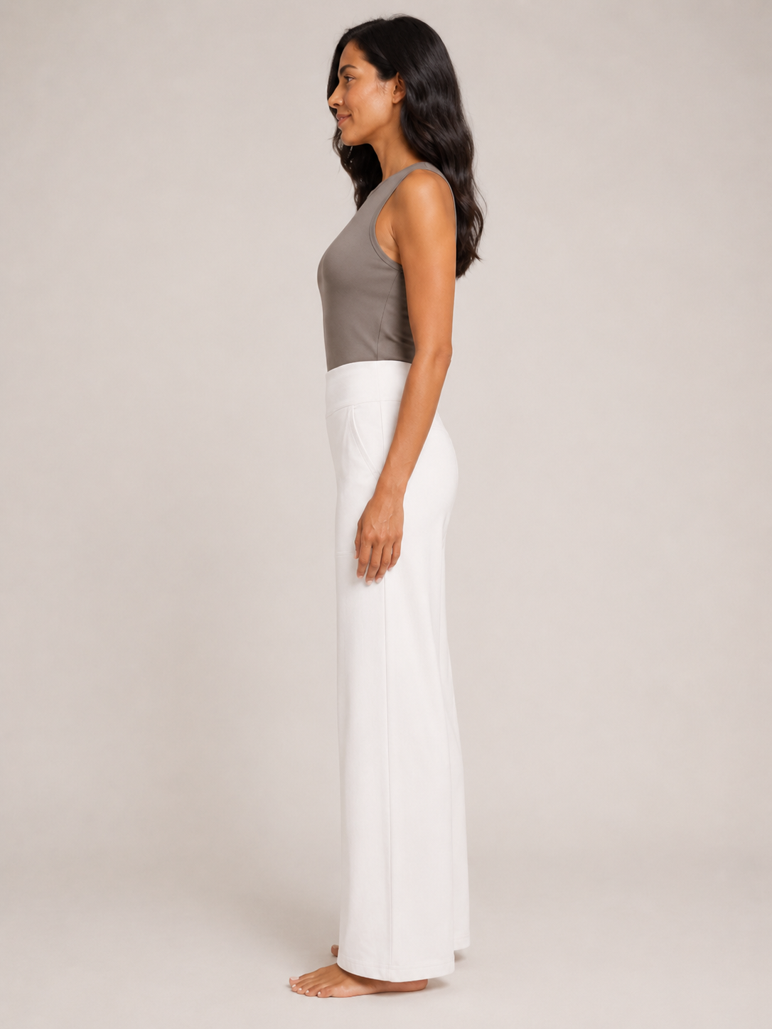 Pravina - Dames comfortbroek met stretch en brede tailleband