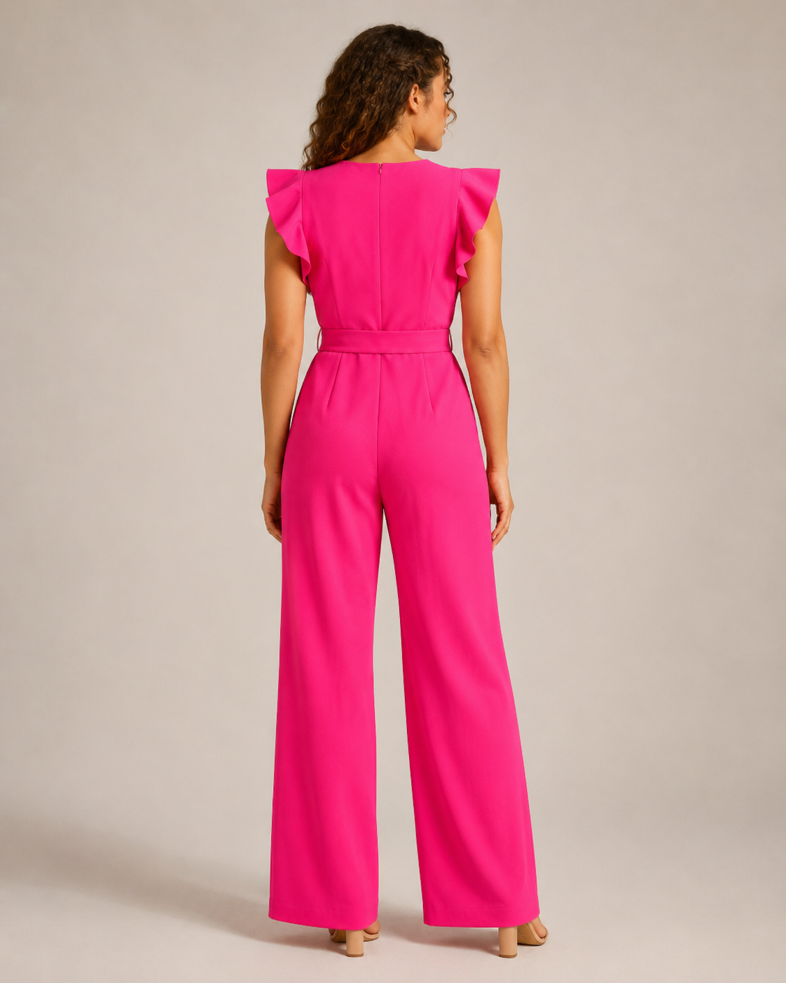 Hélisse - Dames Jumpsuit met Wijde Pijpen en Vlindermouwen