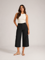 Trinette - Dames cargoculotte met klepzakken en 7/8-lengte