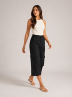 Trinette - Dames cargoculotte met klepzakken en 7/8-lengte