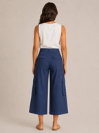 Trinette - Dames cargoculotte met klepzakken en 7/8-lengte