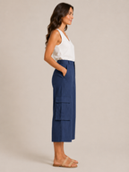 Trinette - Dames cargoculotte met klepzakken en 7/8-lengte