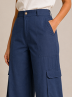 Trinette - Dames cargoculotte met klepzakken en 7/8-lengte