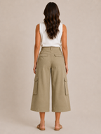 Trinette - Dames cargoculotte met klepzakken en 7/8-lengte