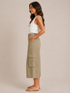 Trinette - Dames cargoculotte met klepzakken en 7/8-lengte