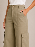 Trinette - Dames cargoculotte met klepzakken en 7/8-lengte