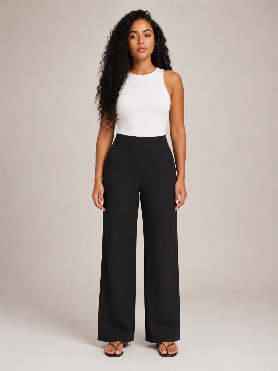 Thalora - Damesbroek met hoge taille en rechte pijpen