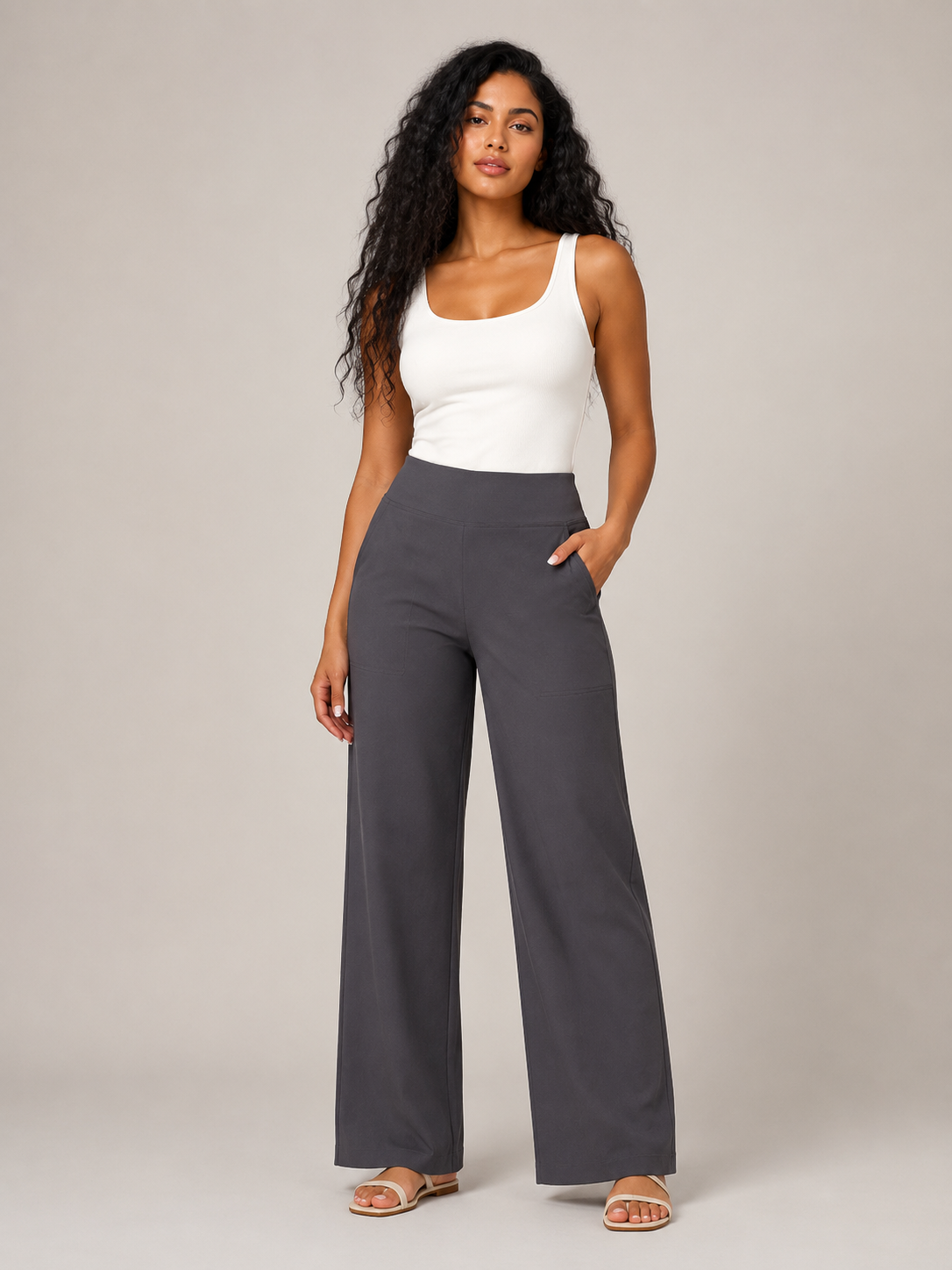 Thalora - Damesbroek met hoge taille en rechte pijpen