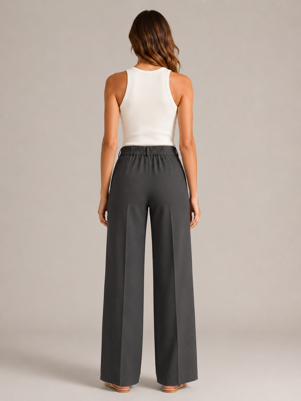 Tocara - Dames palazzobroek met hoge taille en persnaden