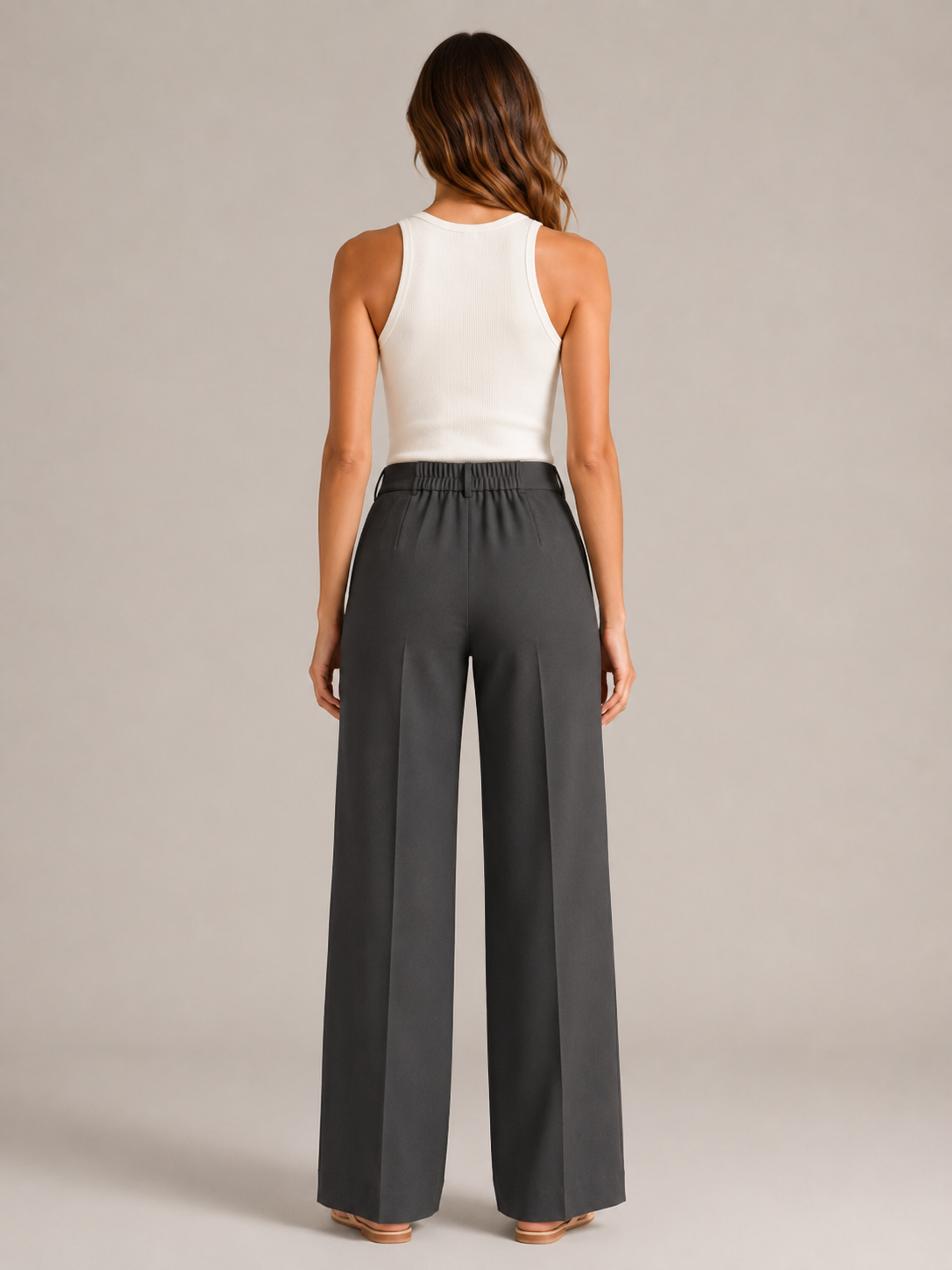 Tocara - Dames palazzobroek met hoge taille en persnaden
