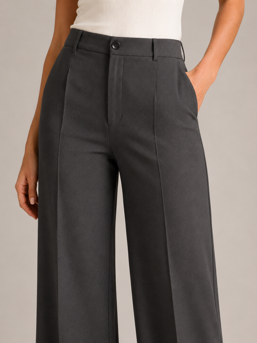 Tocara - Dames palazzobroek met hoge taille en persnaden