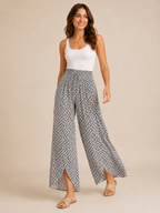 Tamesha - Dames palazzobroek met grafische print en hoge taille