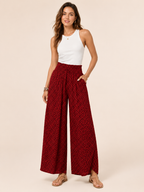 Tamesha - Dames palazzobroek met grafische print en hoge taille
